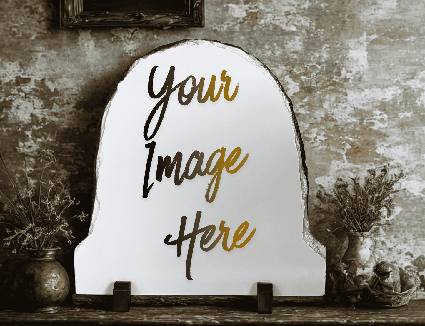 Personalised arched slate photo plaque– custom printed with your photo, perfect as a unique gift or home décor"