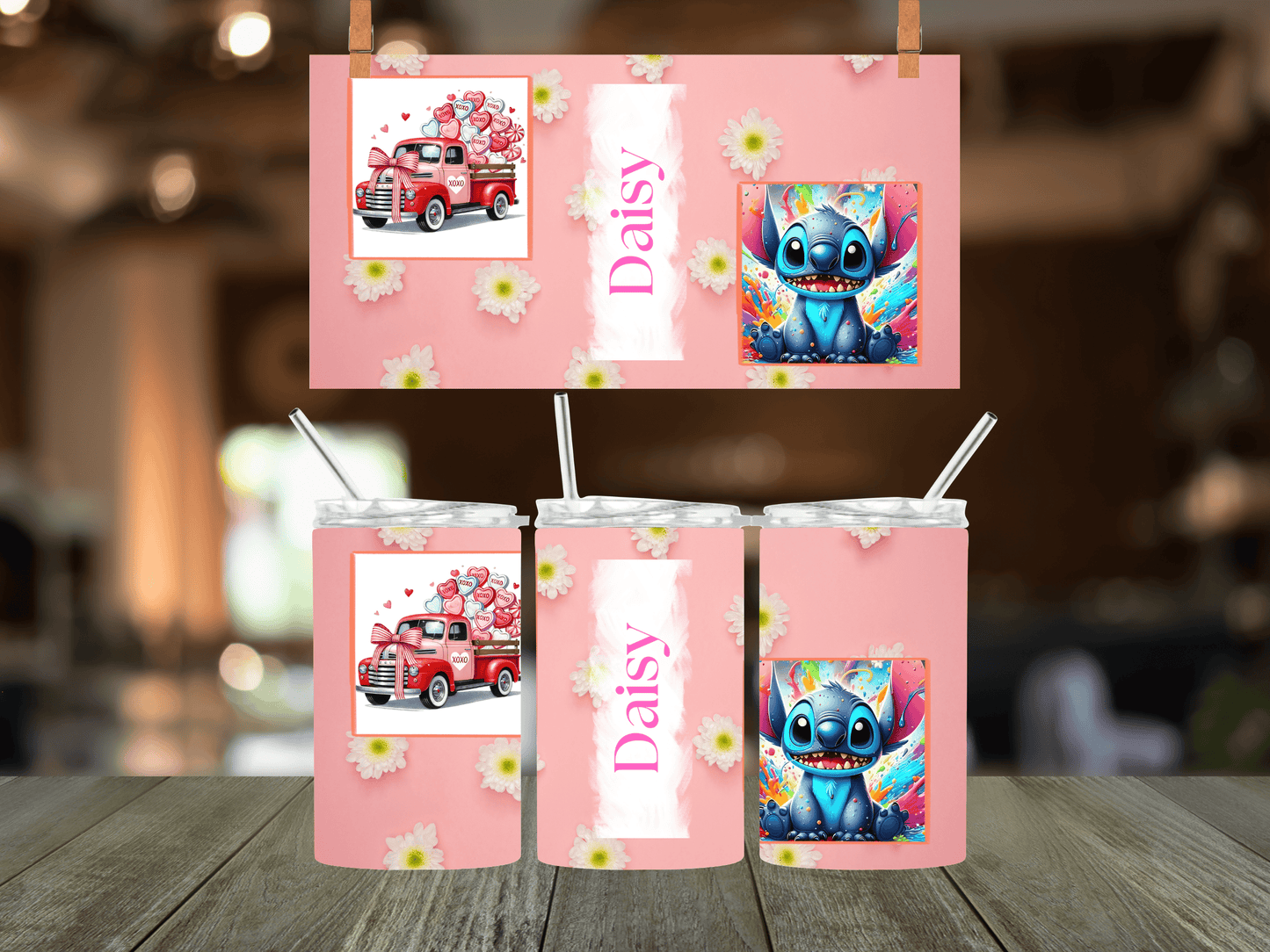 Personalised 12oz stainless steel tumbler with custom photo and name design – Elysian Infused