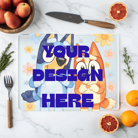 Customisable personalised tempered glass chopping board 20x28cm