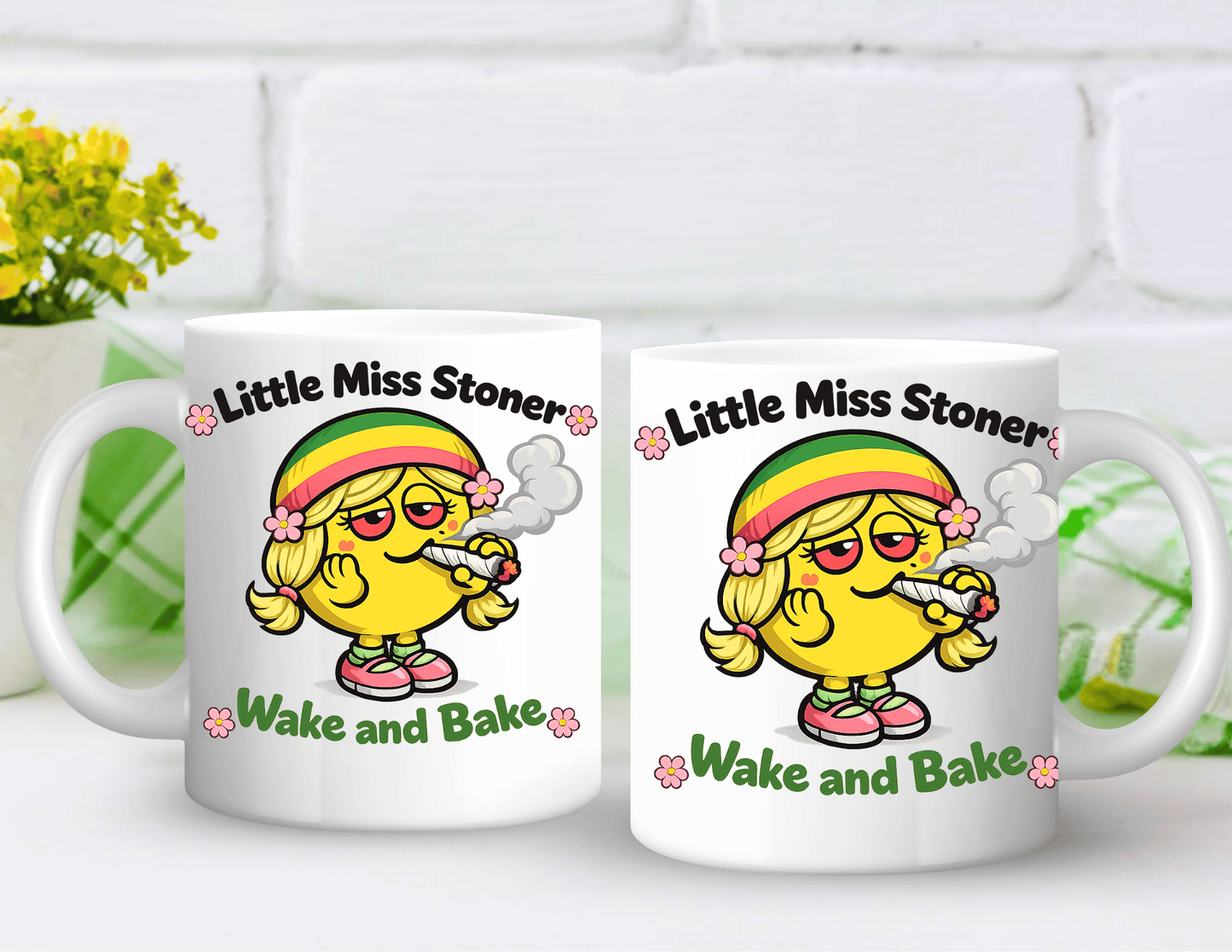 Little Miss Stoner Wake and Bake novelty ceramic mug