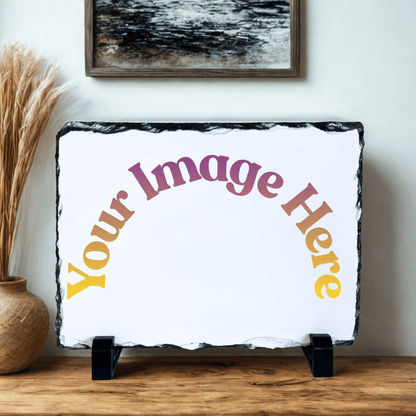 Personalised photo slate 15cm x 20cm with custom image placeholder, glossy finish