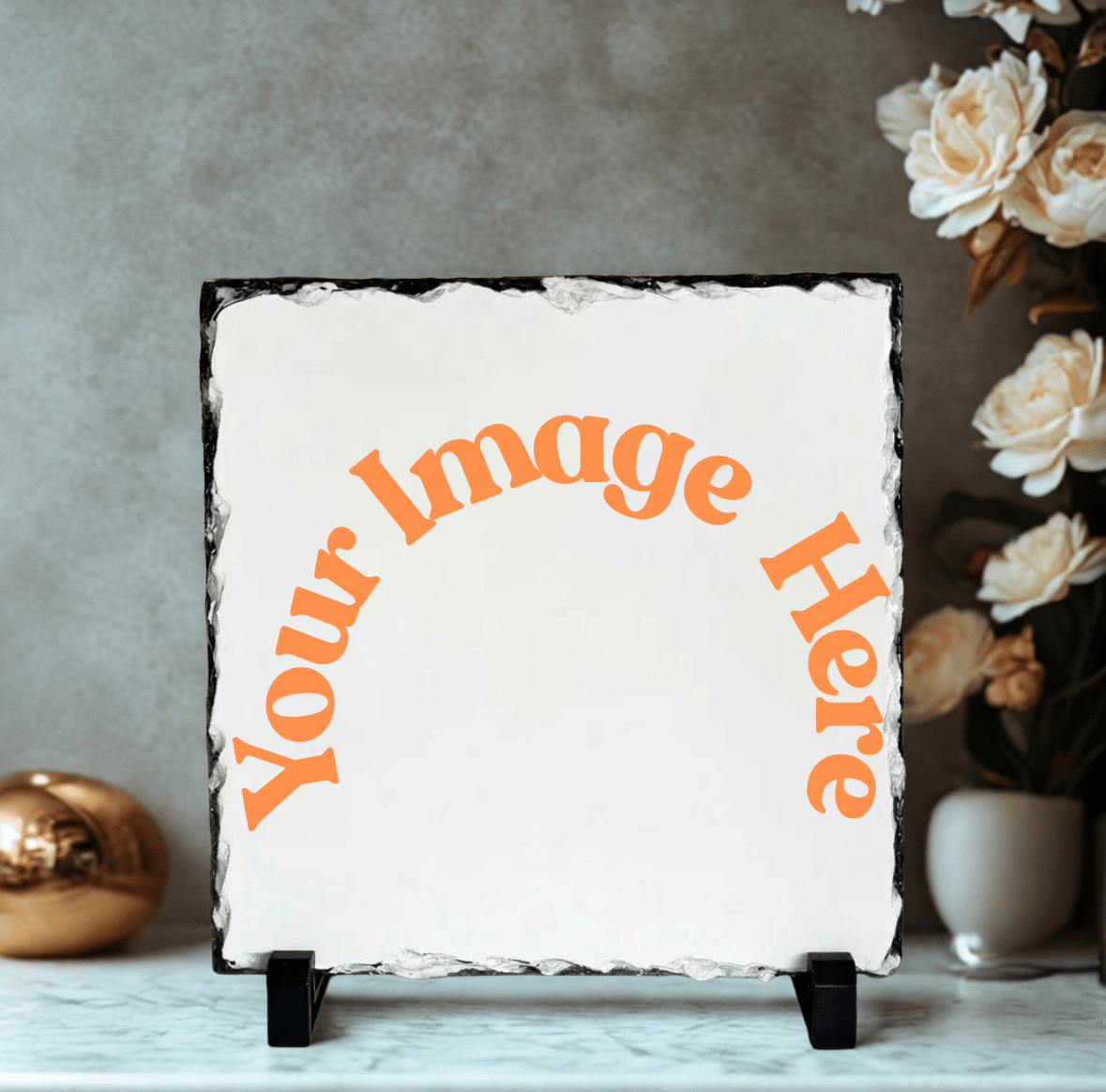 Personalised photo slate 19cm x 19cm - your image here example